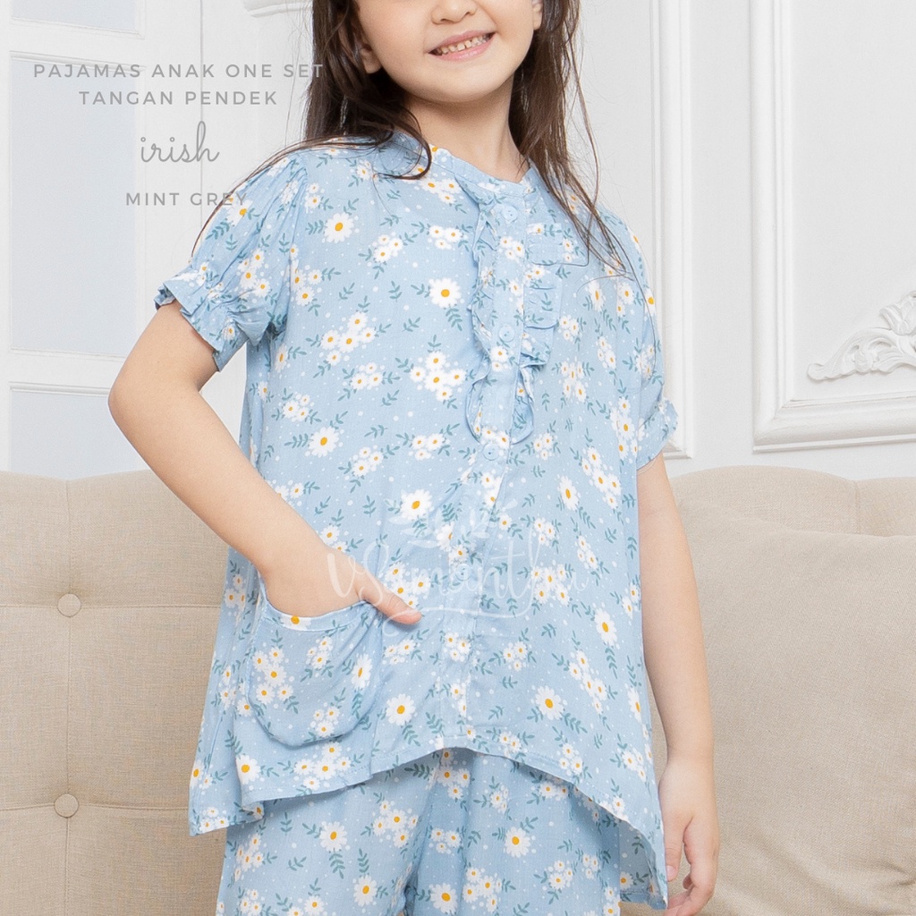 One Set Piyama Rayon Pendek Anak Motif