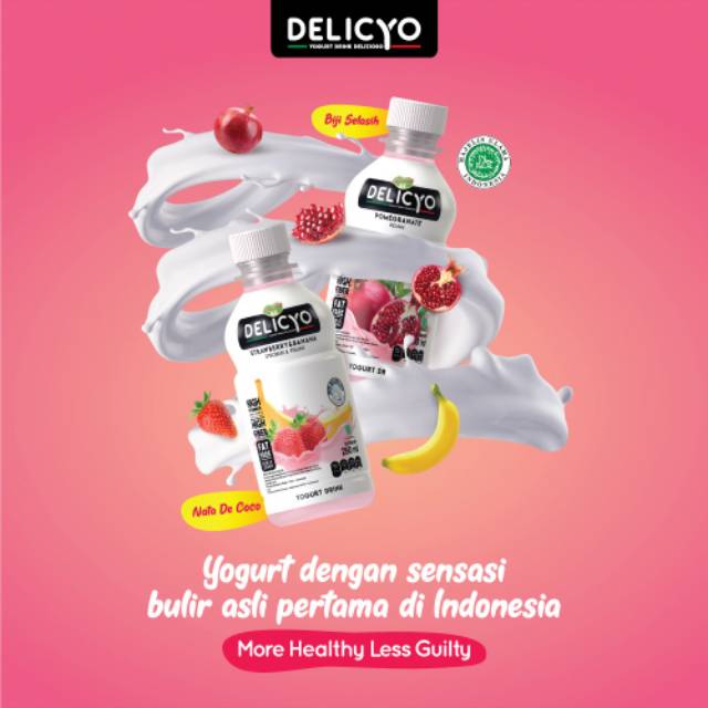 Delicyo Strawberry Banana Yoghurt Sehat 250 ml