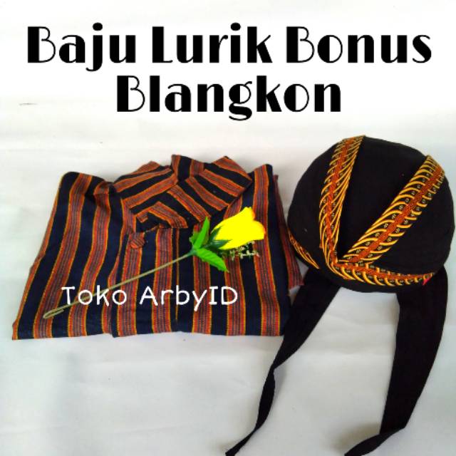 Baju Lurik Jawa Gratis Blangkon Sliwir / Baju Adat Jawa Bonus Blangkon Jogja