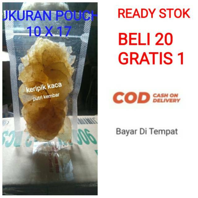 

KERIPIK KACA / KERIPIK BELING BELEDAG KEMASAN POUCH 30GRAM 10X17