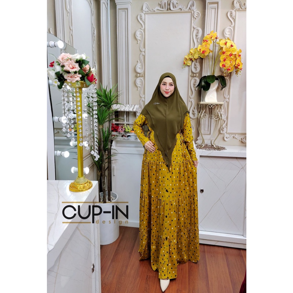Homedress Motif Polka By Cup-In Design ORI Gamis Cup In Kekinian Terlaris Original Termurah Bestsell