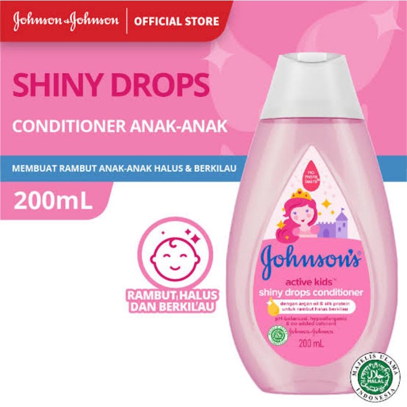 Johnson's Kids Shiny Drops Conditioner 200ml - Johnson Kondisioner Rambur Anak Anak