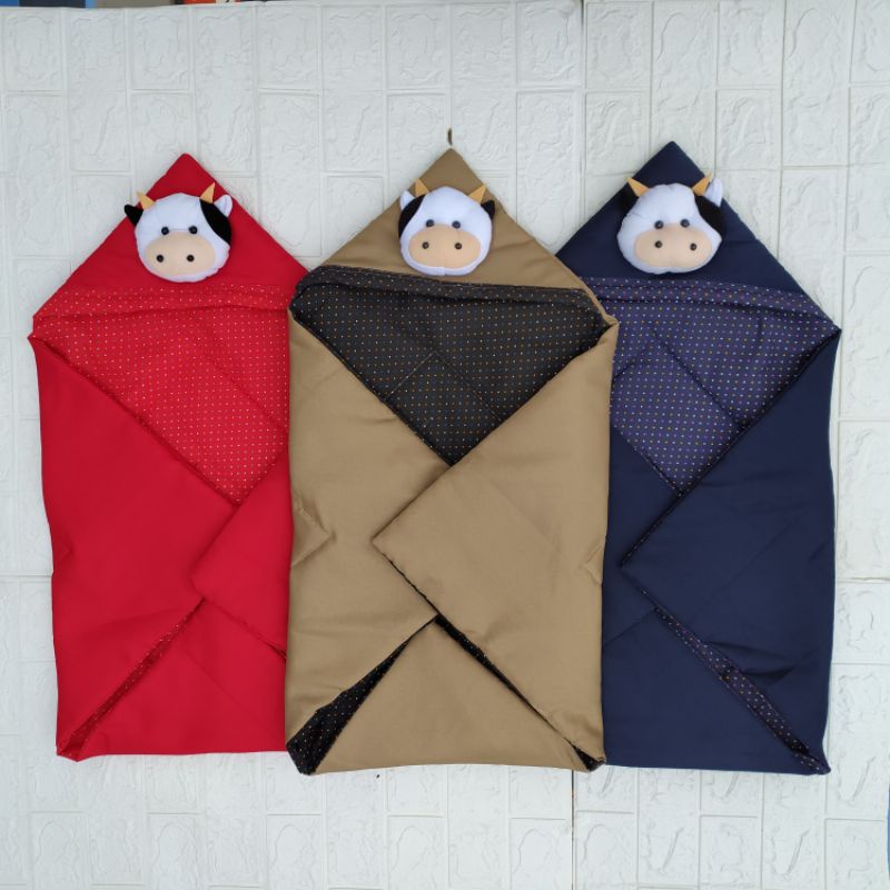 Selimut Bayi Selimut Baby Baru Lahir atau Newborn Usia 0-4 Bulan Model Lipat Motif Boneka Sii Moo