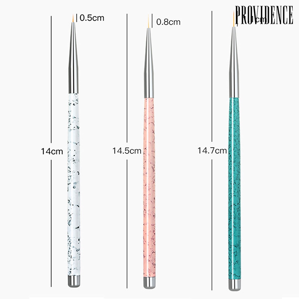 Providence 3Pcs Nail Pens Multifunctional Easy to Use Plastic Nail Art Drawing Liners for Salon