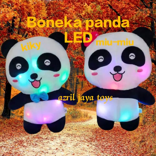 BONEKA 35cm PANDA BABYBUS NYALA LAMPU LED GLOW KIKI BOYS MIU MIU GIRL BABY BUS