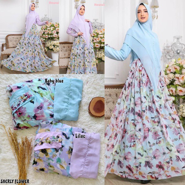 Gamis SHERLY FLOWER Original by HAWWA AIWA