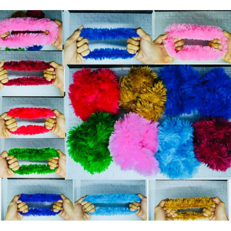 ikat rambut bulu bulu ikat rambut wanita terbaru