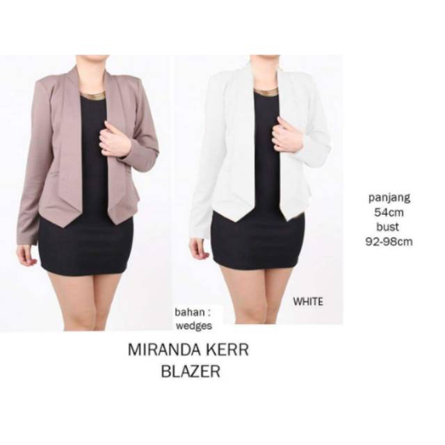 Anna blazer putih / miranda kerr blazer kantor /blazer kerja formal wanita tangan panjang