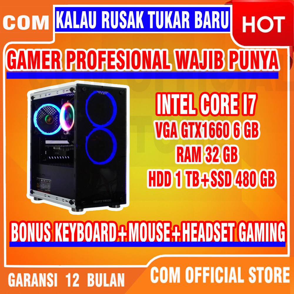 Bergaransi (GGP) cpu pc computer komputer CORE I7 32GB GAMING EDITING DESAIN rakitan MURAH CANGGIH