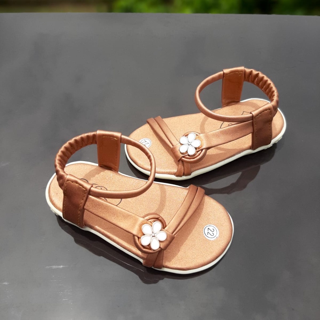 VINANDOZ SDP11-2225 Sandal Tali Anak Perempuan umur 1 2 3 tahun - Sol Karet Anti Slip Motif Bunga