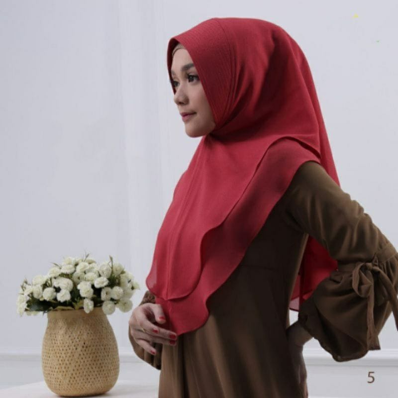 OVAL MINI/Khimar mini oval/kerudung Khimar mini oval 2 layer mini pet antem hijab instan...