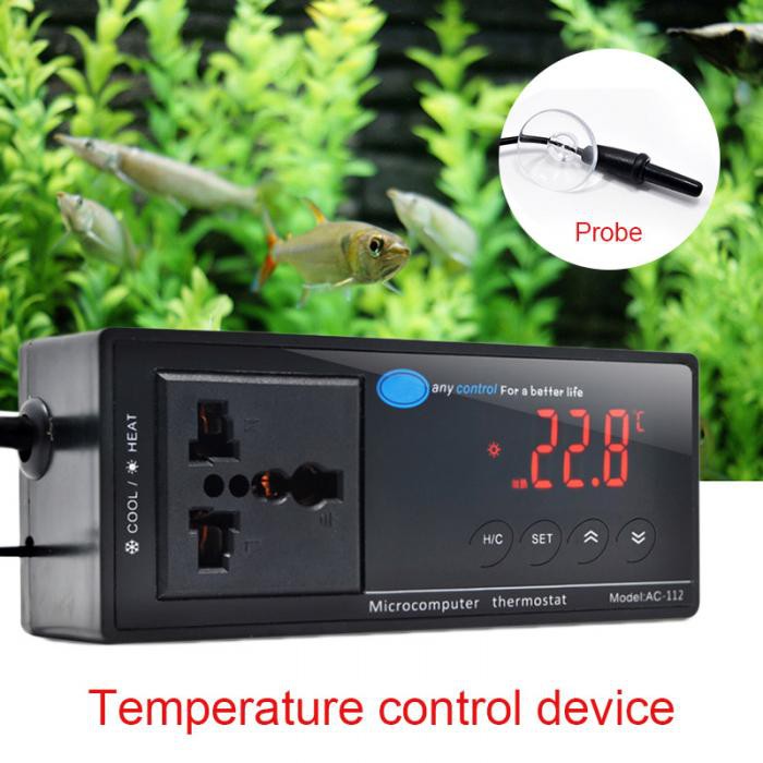 Thermostat Digital Pengontrol Suhu Aquarium Reptile Kulkas Incubator AC-112 AC-212 AC-213