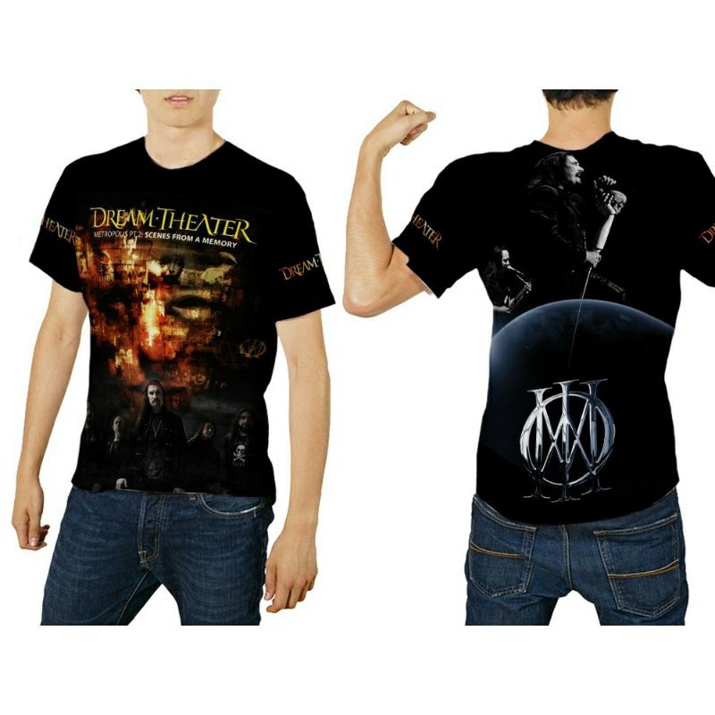 Kaos T-shirt Laki-laki Perempuan Dream Theater Full Print Custom