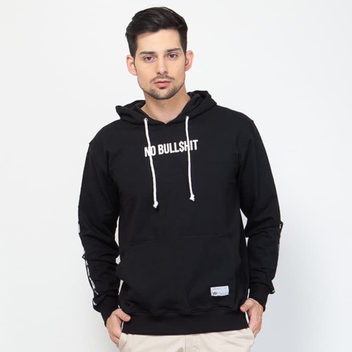 17SEVEN HOODIE NOBULLSHIT BLACK - Hitam, S FASHION DISTRO COWOK CEWEK GAYA TERBARU ABG W2H5