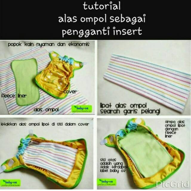 Kain alas ompol baby oz ukuran reguler 40x55cm