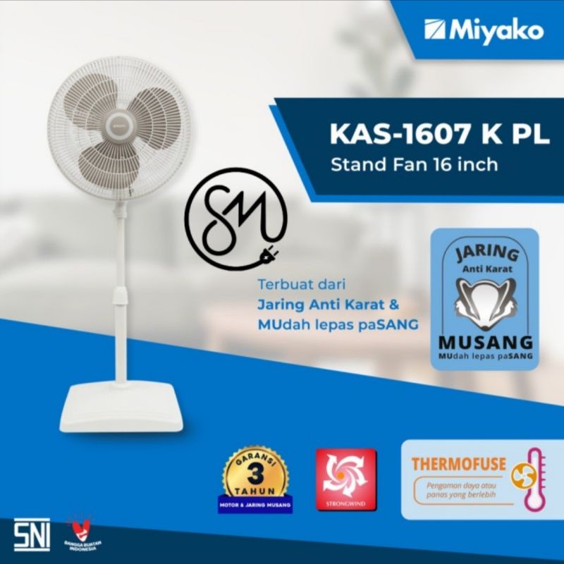 Kipas Angin Miyako KAS-1607 K PL stand fan KAS 1607KPL KAS1607KPL KPL