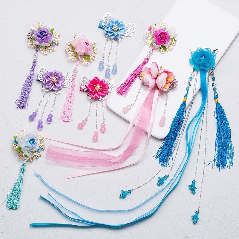 Chinese Hair Accessories New Year Kids Girls Tassel Hairpin Hair
