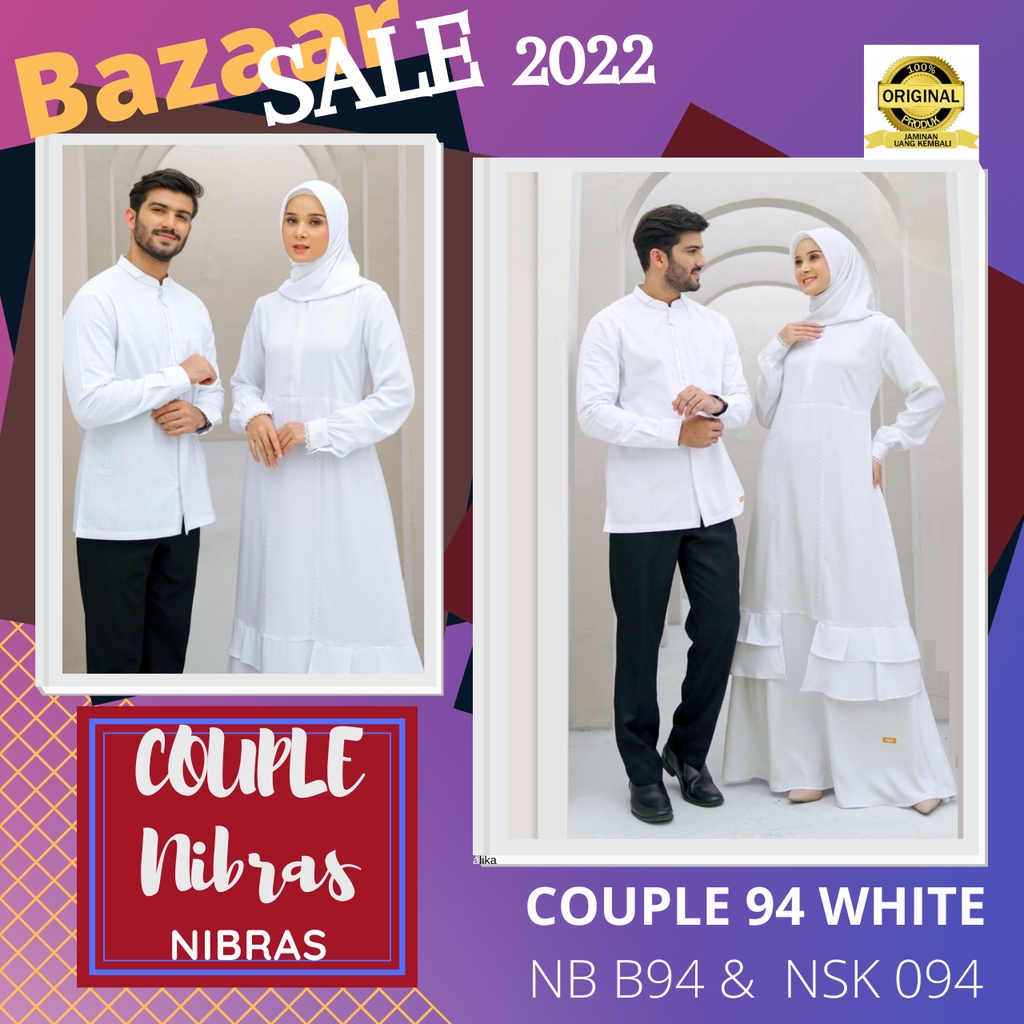 NIBRAS SARIMBIT COUPLE NB B94 & NSK 094 WHITE / SARIMBIT NIBRAS COUPLE 94 WHITE / SARIMBIT COUPLE KE