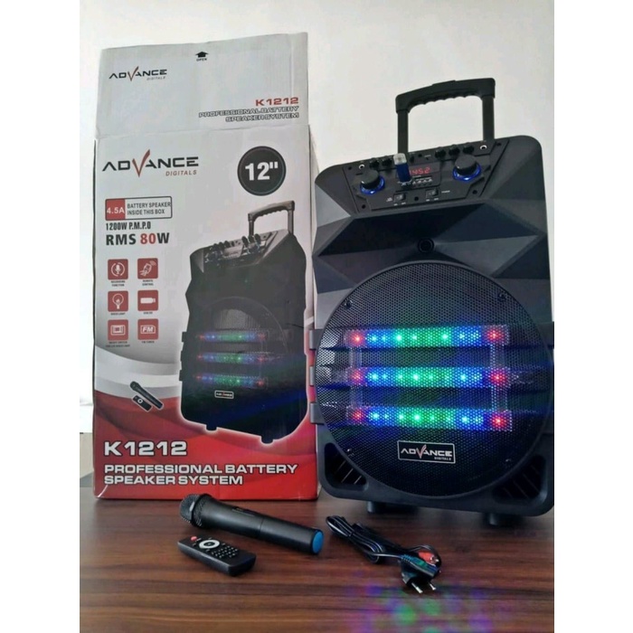 Speaker Aktif Advance K1212 12inci Bluetooth free 2 MIC Wireles BERGARANSI RESMI 1 THUN MANTAP