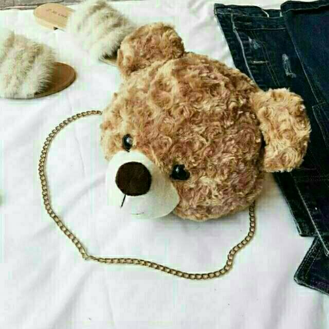 Rully68_Teddy Bear Tas L1144 Tas Selempang Boneka_Tas Selempang Bulu_Tas Wanita Tas Bahu COD