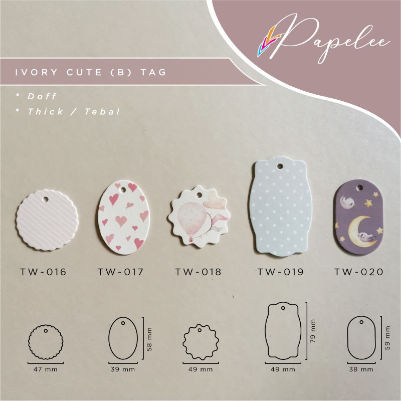 

Ivory Cute Tag tebal / Hangtag / Gift Tag / Tag Hampers