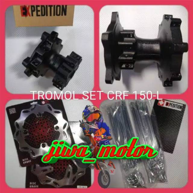 Tromol CRF150 EXPEDITION full set piringan,jari" depan/belakang/tromol crf/tromol expedition crf/crf