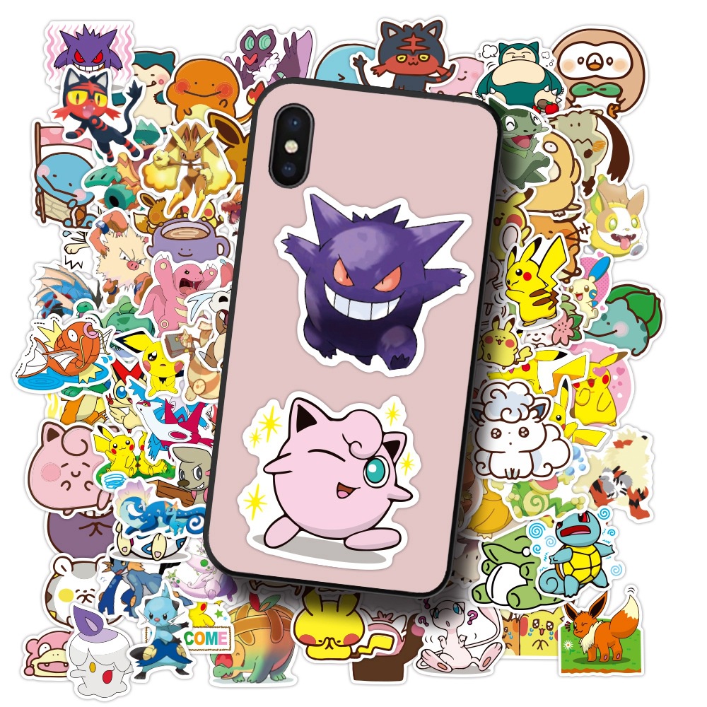 50 lembar pet elf stiker lucu kartun Pokemon Pokemon hewan peliharaan Pokemon stiker kecil lembar