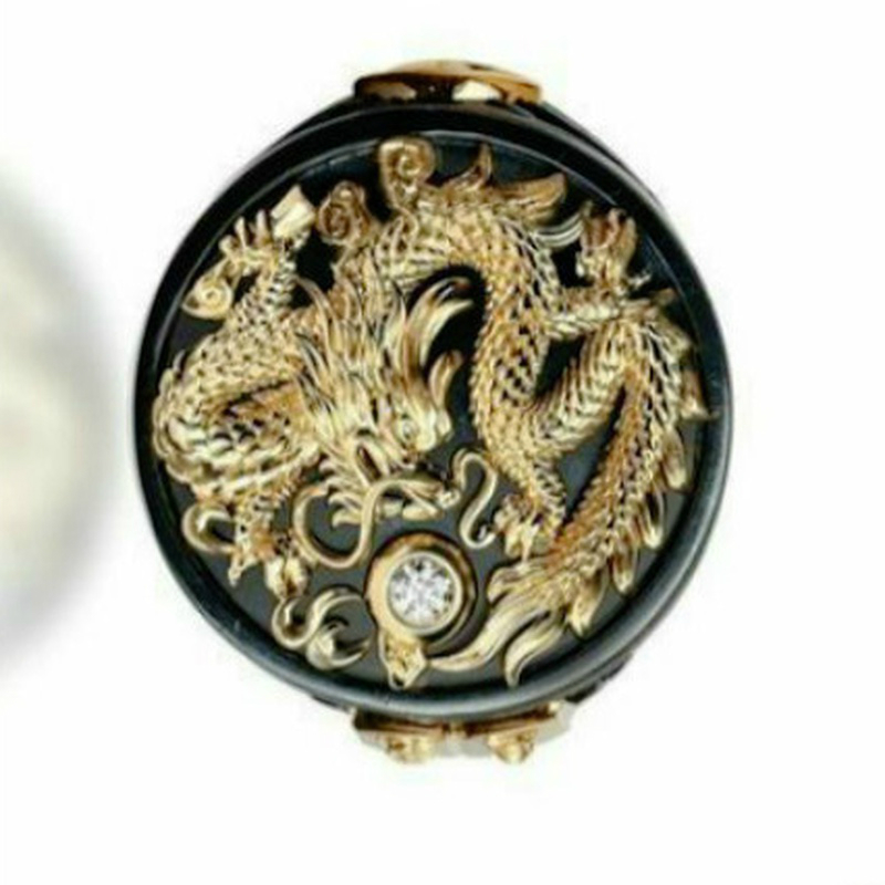 Fashion Pria Zirkon Cincin Naga Aksesoris Perhiasan Punk