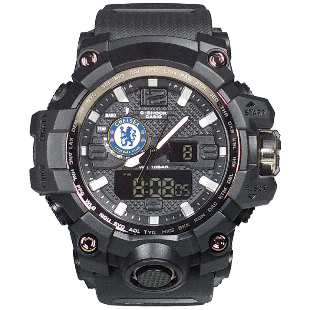 (Istimewa Bossque) Jam CHELSEA Double Time Full Black (Exclusive)