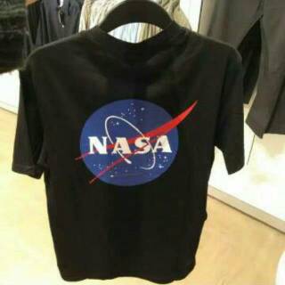 HOODIE T SHIRT KAOS  H M  NASA BLACK GREY Shopee 