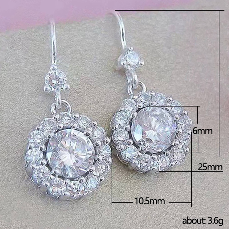 Anting Tusuk Wanita Hias Cubic Zirconia Gaya Simple Untuk Pernikahan