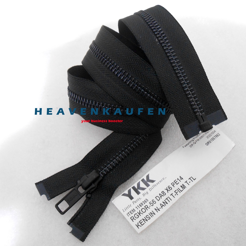 Resleting Zipper Jaket YKK 60 cm Atau 24 inch Metal Hitam Black Oxides Set Open-End Buka-Lepas