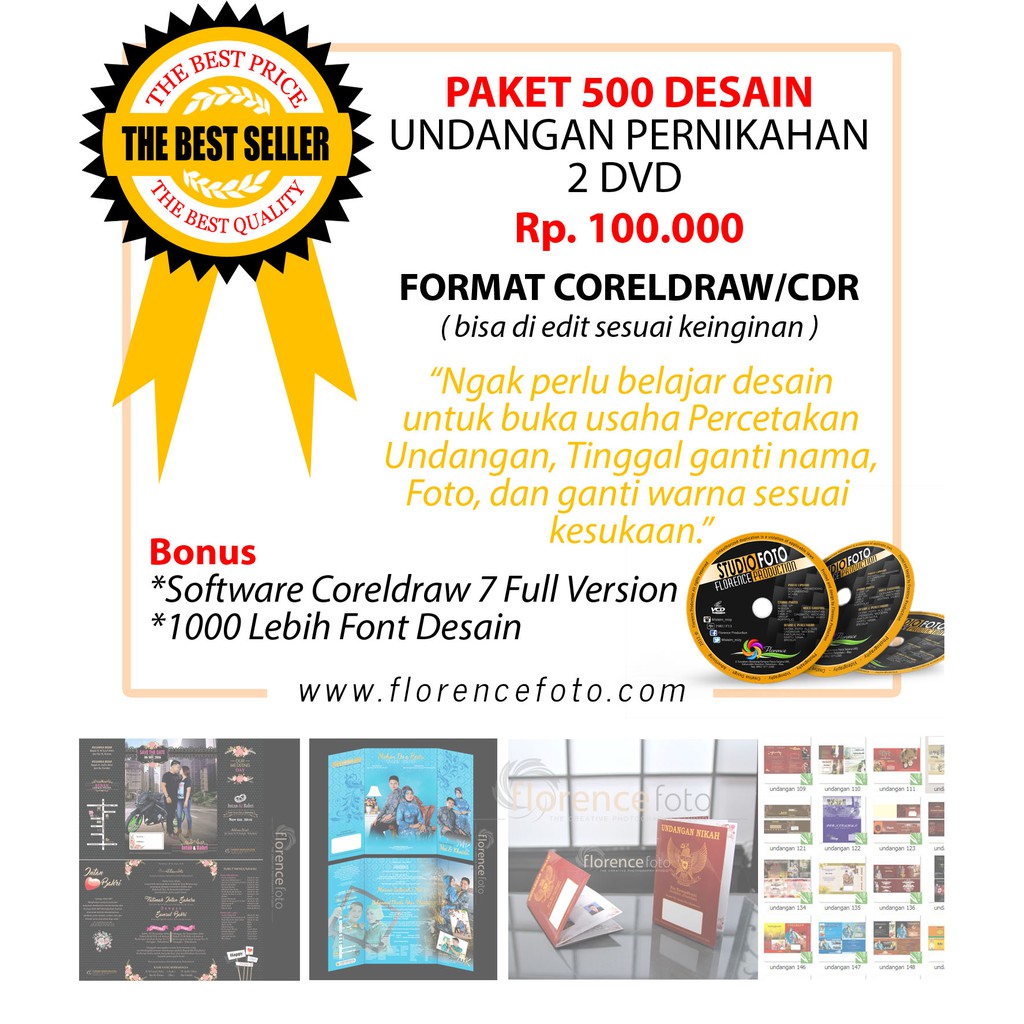 600 Template Desain Undangan Siap Edit Format CDR Shopee Indonesia