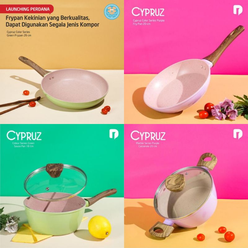 DIJUAL ECER!! PANCI SET ORI CYPRUZ FRY PAN MARBLE ANTI LENGKET & ANTI GORES