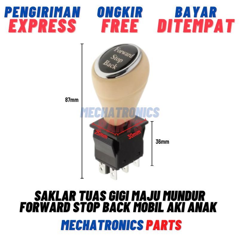 [SWI-9098] SAKLAR TUAS GIGI MAJU MUNDUR FORWARD STOP BACK MOBIL AKI ANAK KNOB