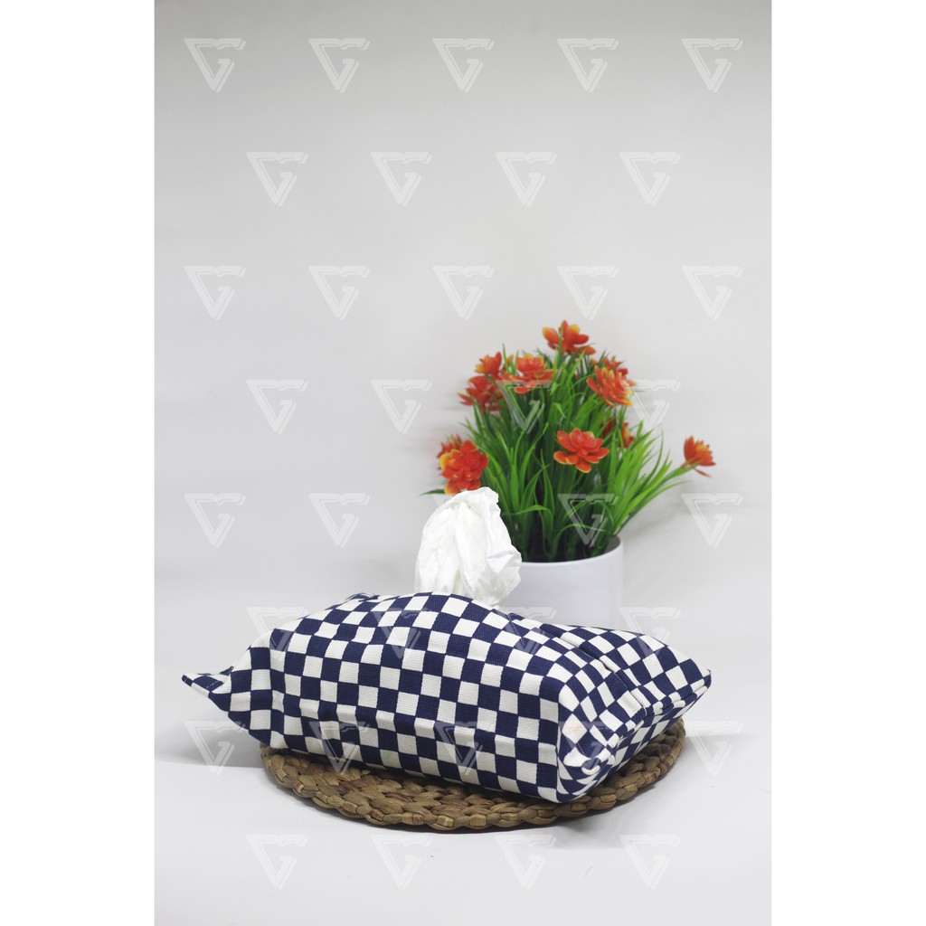 Tempat Tisu -Sarung Tisu - Cover Tissue - Box Tisu Kanvas - Wadah Tisu Motif CATUR