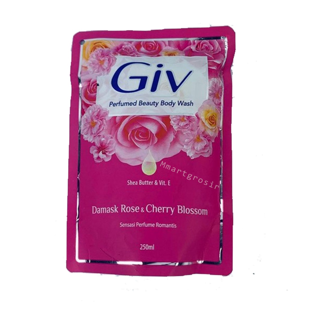 Giv / sabun cair / shea butter dan vitamin e / 250 ml / rose &amp; cherry blossom