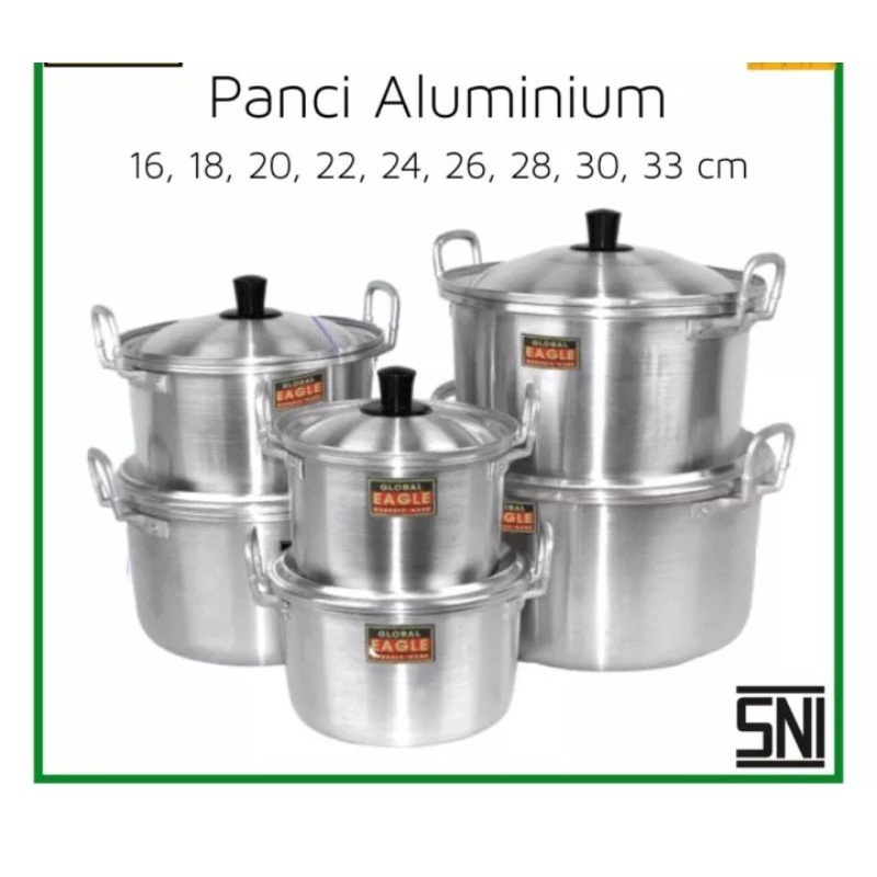 [ ⭐⭐⭐⭐⭐ ] Panci aluminium tebal TL eagle 45/40/35/16/18/20/22/24/26/28/30/33 cm