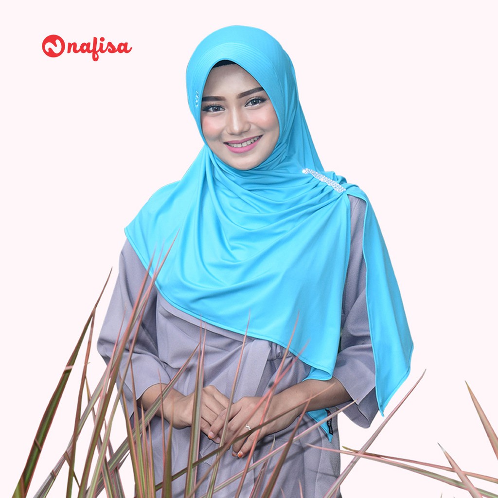 Jilbab Instan Nafisa GLADIS | Hijab Pad Instan Payet Kombinasi Belah Samping Kerudung Instan Bergo