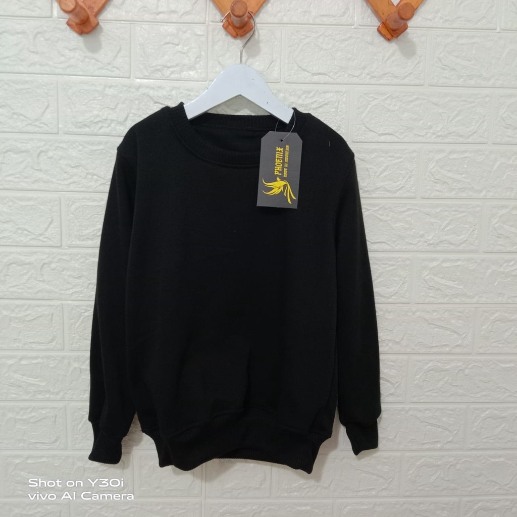 JAKET SWEATER ANAK LAKI-LAKI DAN PEREMPUAN 5 SAMPAI 8 TAHUN JAKET CREWNECK SWEATER ANAK POLOS