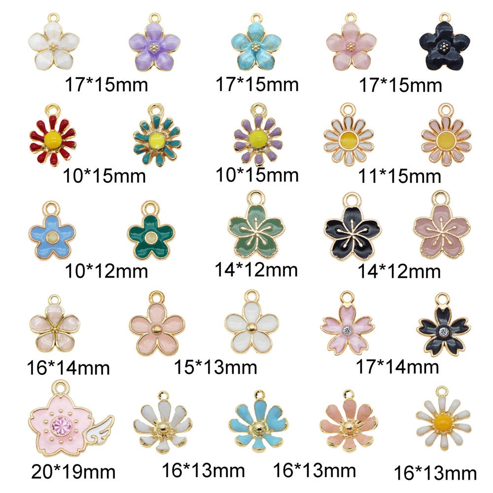 40pcs Liontin Bentuk Bunga Daisy Bahan Alloy Untuk Membuat Perhiasan Diy Charms