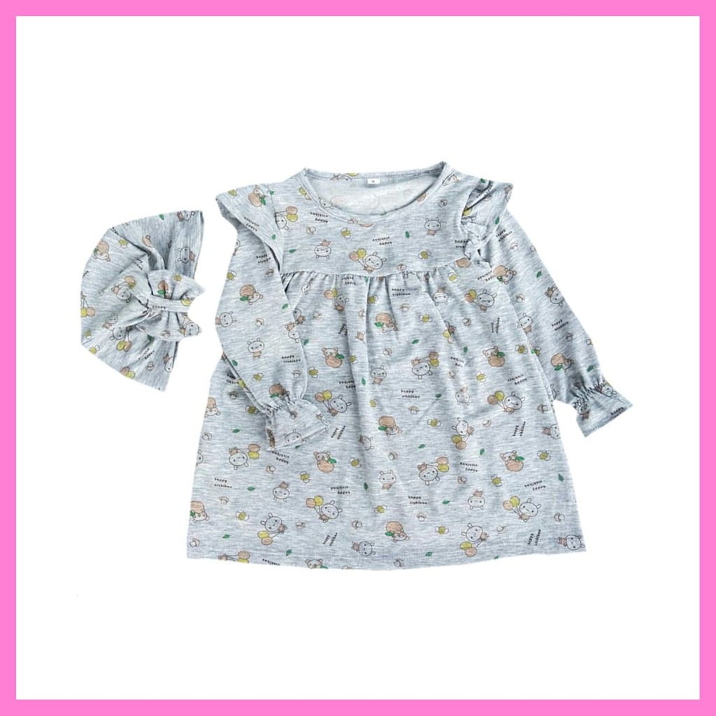 DRESS BAYI MOTIF PATTERN LUCU USIA 3-24 BULAN