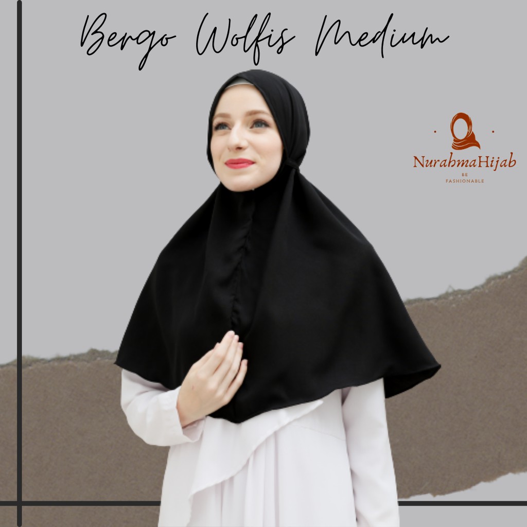 Daily Hijab Bergo Woolpeach Non Ped / Jilbab Instan Maryam Wolfis