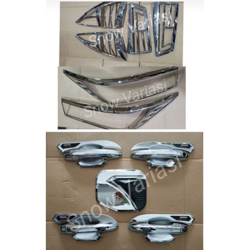 Paket Garnish Depan Belakang Outer Handle Tank Cover All New Innova Reborn Venturer 2016 2018 2021 2022 Hitam Chrome