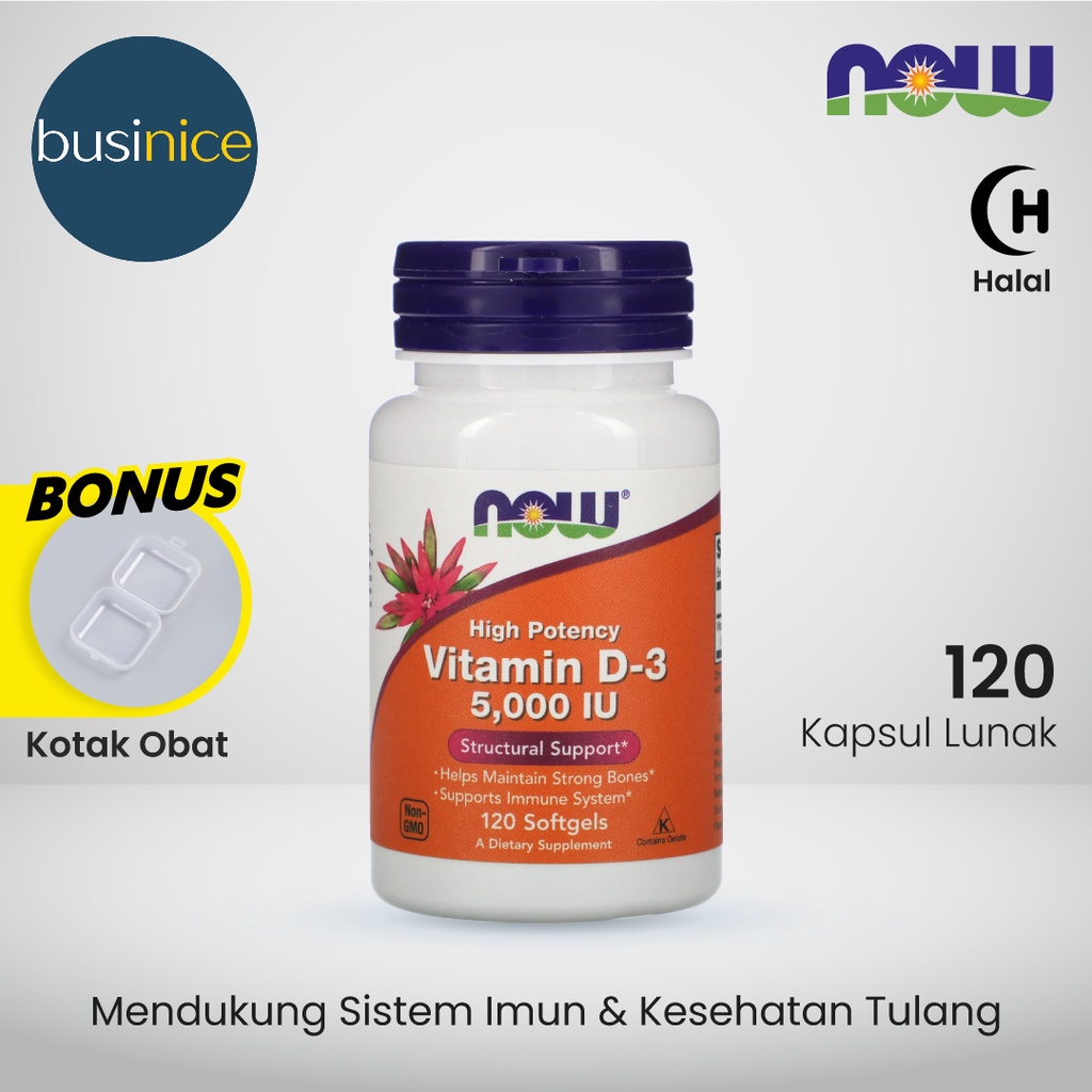 Now Foods Vitamin D-3 5,000 IU - 120 Softgels D3 5,000IU Vit D 5000 IU