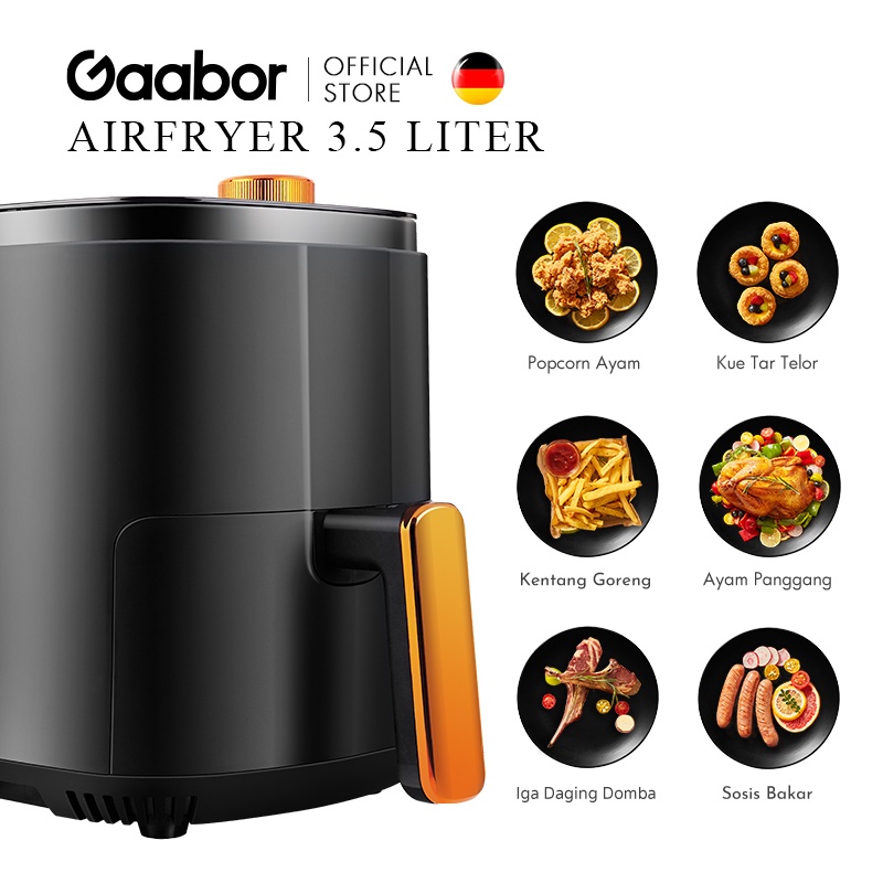 Gaabor ASLI SNI Airfryer 3.5L Mesin Penggorengan Tanpa Minyak Anti Lengket Garansi Penukaran