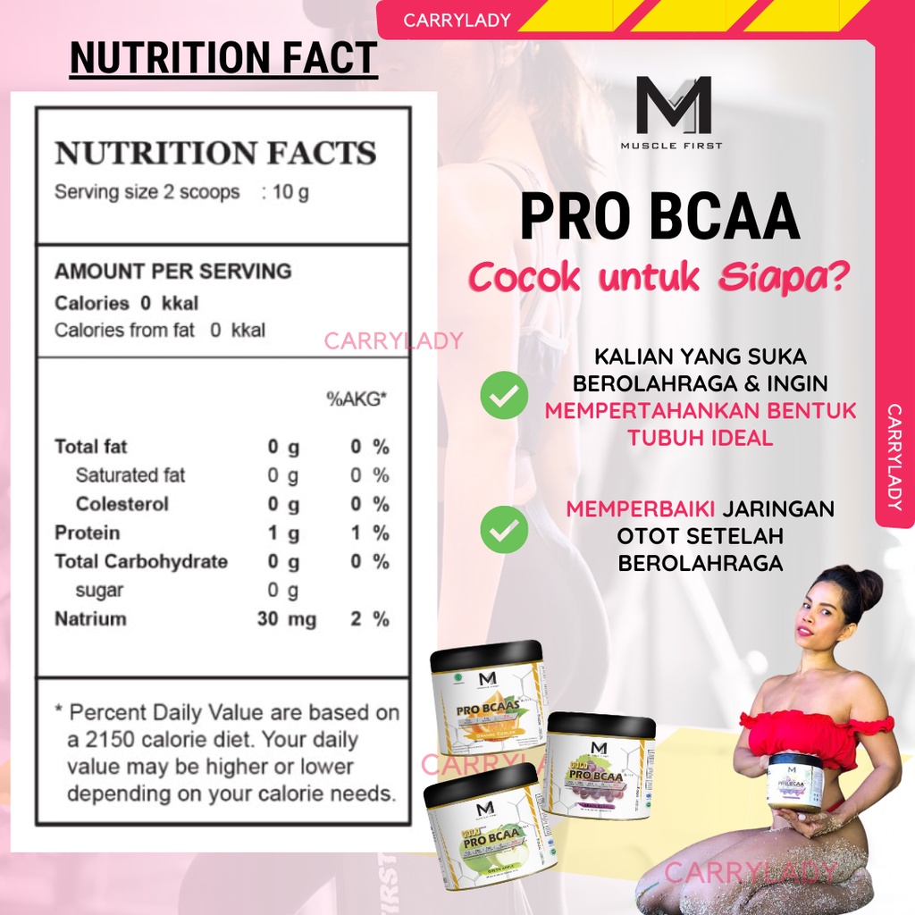 Muscle First Pro BCAA 300 gram / 30 serving Gold Series MuscleFirst M1 Nutrion BPOM HALAL MUI Suplemen Gym ProBCAA Recovery