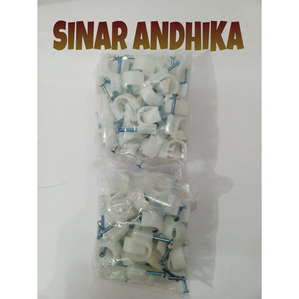 KLEM KABEL/ROUND CABLE CLIPS PAKU BETON UKURAN 8 MM / 9 MM