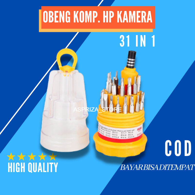 Obeng Set Kecil Hp Full Set 31 In 1 Laptop Kamera Screwdriver Set Obeng Bintang Kecil