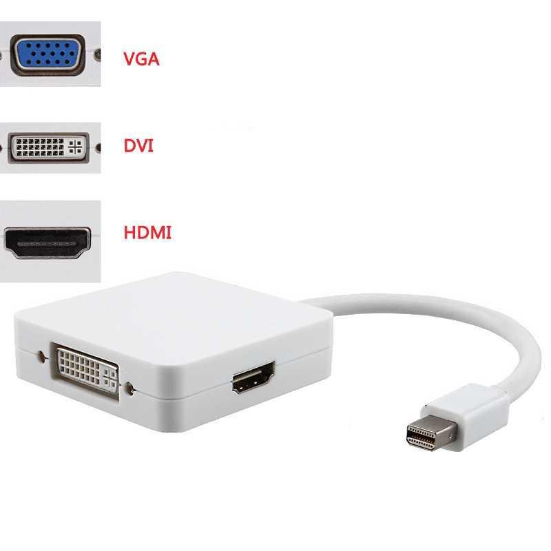 3 in 1 Mini Display Port to HDMI VGA DVI Adapter - MD114 ( Mughnii )